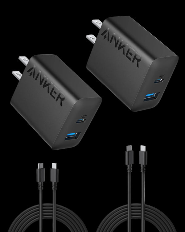 Anker 20W Dual-Port Charger (2 Pack) + USB-C Cable